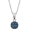 14K White Gold 1/5 CTW Blue Diamond 18-Inch Necklace