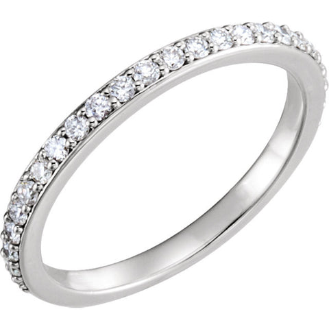 14k White Gold 1/3 CTW Diamond Band, Size 7