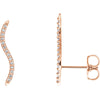 14k Rose Gold 1/6 ctw. Diamond Ear Climbers with Backs