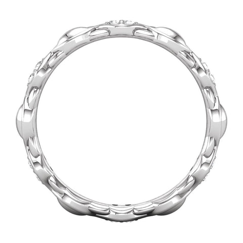 Platinum 1/8 CTW Diamond Sculptural-Inspired Eternity Band Size 7