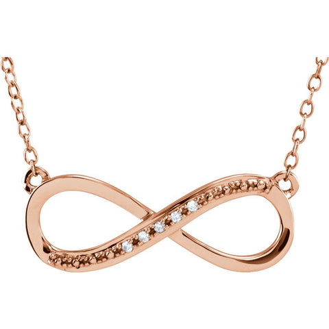 14k Rose Gold .025 CTW Diamond 16-18" Necklace