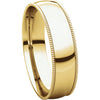 10k Yellow Gold 5mm Light Comfort Fit Milgrain Band , Size 11