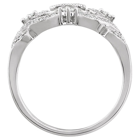 14k White Gold 3/8 CTW Diamond Ring, Size 7