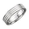 Comfort-Fit Design Wedding Band Ring in 14k White Gold ( Size 8 )
