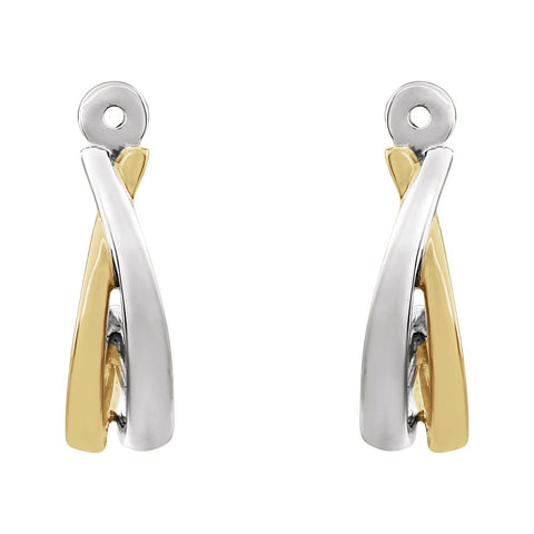 14k White Gold 14K Yellow Gold Plated Earring Jackets