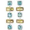 Sterling Silver Sky Blue Topaz & Lime Quartz Multi-Gemstone Earrings