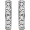 14k White Gold 1/3 CTW Diamond Hoop Earrings