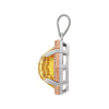 Sterling Silver Rose Gold Plated Citrine & 1/8 CTW Diamond Pendant
