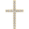 14K Yellow Gold 1/4 CTW Petite Diamond Cross Pendant