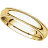 14k Yellow Gold 4mm Milgrain Comfort Fit Band, Size 9