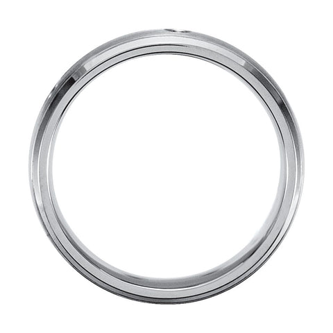 Titanium 5mm .18 CTW Diamond Satin & Beveled Edge Band Size 10