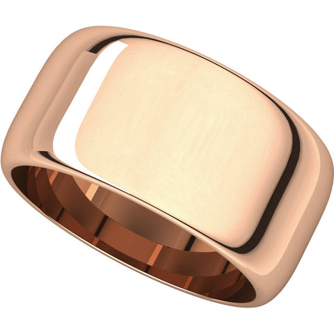 14k Rose Gold 10mm Half Round Band, Size 7