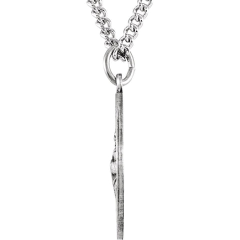 Sterling Silver 22mm Round St. Jude Thaddeus Medal 24" Necklace