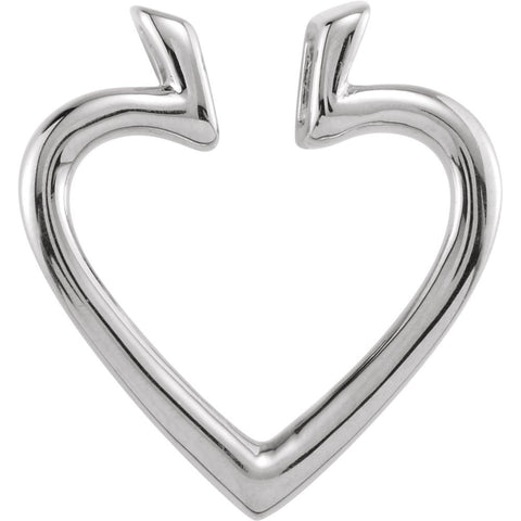 14k White Gold 19.5x18.25mm Heart Pendant Enhancer