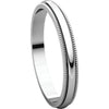 14k White Gold 2.5mm Milgrain Band, Size 5.5