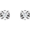 14k White Gold 1/8 CTW Diamond Illusion Stud Earrings