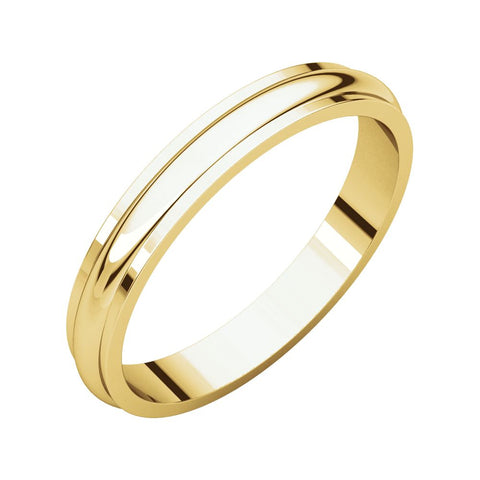 10k Yellow Gold 3mm Half Round Edge Band, Size 5.5