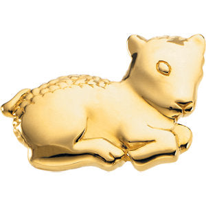 17.50x26.75 mm The Beloved Lamb Brooch in 14K Yellow Gold
