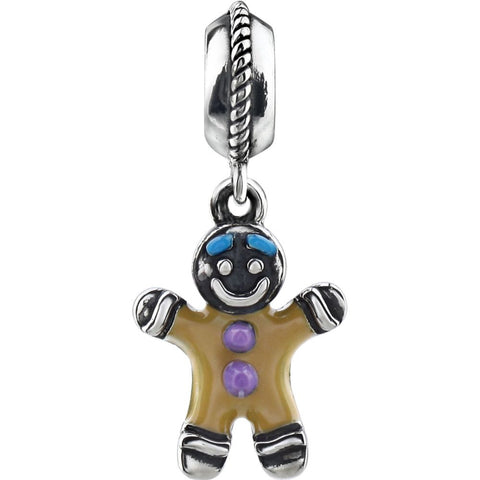 Sterling Silver 15.2x11mm Kera Gingerbread Charm