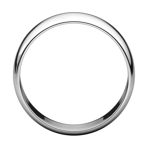 14k White Gold 7mm Half Round Light Band, Size 6.5