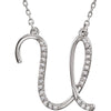 1/8 CTTW Diamond Initial Necklace with initial 'U' in Sterling Silver