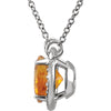 14k White Gold Citrine & .05 CTW Diamond 16" Necklace