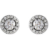 14k White Gold 1/4 CTW Diamond Halo-Style Earrings