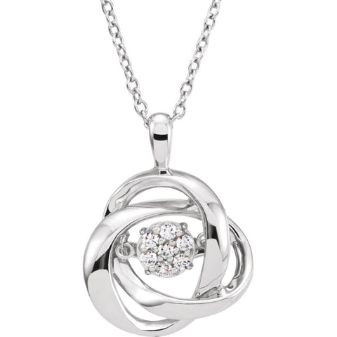 Sterling Silver 1/10 CTW Diamond 18" Mystara® Necklace