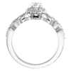 14k White Gold 1/2 CTW Diamond Halo-style Engagement Ring, Size 7