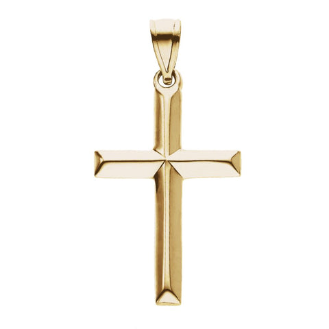 14k Yellow Gold Hollow Cross Pendant