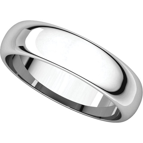 Sterling Silver 5mm Half Round Band, Size 8.5