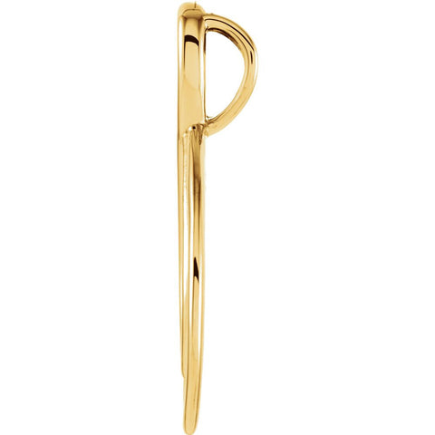 14k Yellow Gold 22x11mm Freeform Pendant