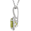 Sterling Silver 7mm Peridot & .015 CTW Diamond 18" Necklace