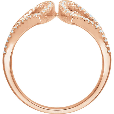 14k Rose Gold 1/2 CTW Diamond Freeform Ring, Size 7