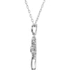 Sterling Silver Cubic Zirconia Cross 18" Necklace