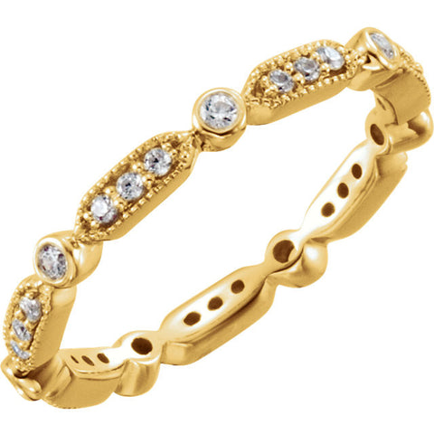14k Yellow Gold 1/4 CTW Diamond Eternity Band Size 7