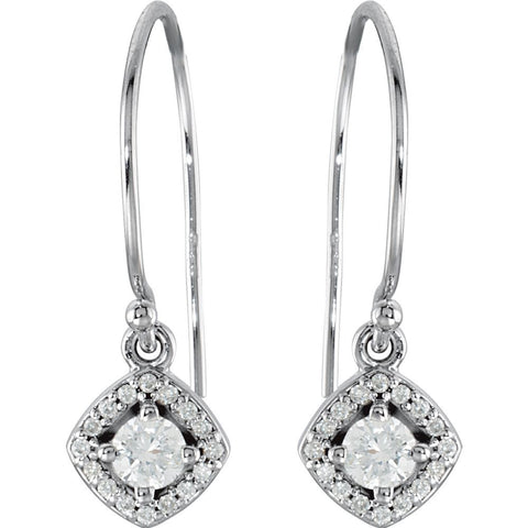 14k White Gold 3/8 CTW Diamond Earrings