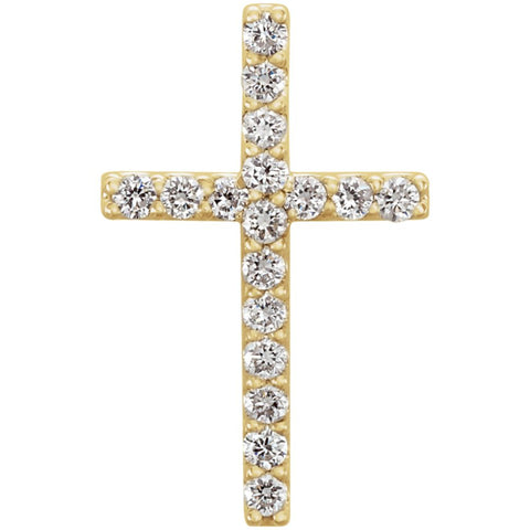 14k Yellow Gold 1/6 CTW Petite Diamond Cross Pendant