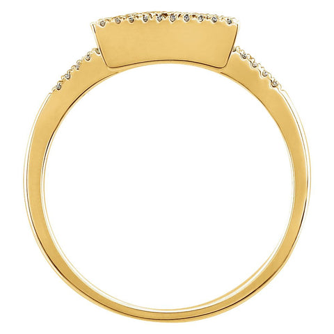 14k Yellow Gold 1/10 CTW Diamond Geometric Ring, Size 7