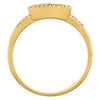 14k Yellow Gold 1/10 CTW Diamond Geometric Ring, Size 7