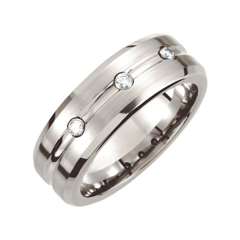 Cobalt 8mm Satin Finished Beveled Edge Band Size 8