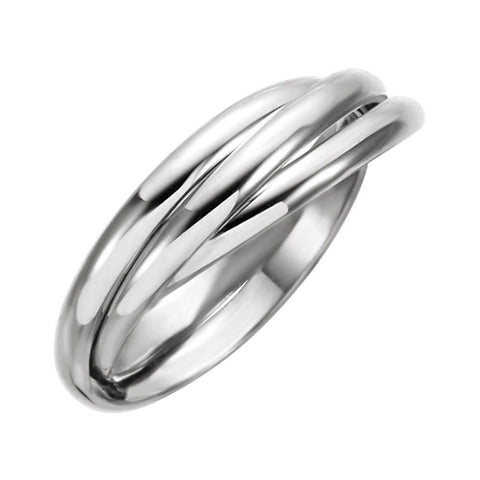 14k White Gold 2.5mm 3-Band Rolling Ring Size 9