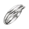 Three Wedding Band Ring Rolling Ring in 14k White Gold ( Size 9 )