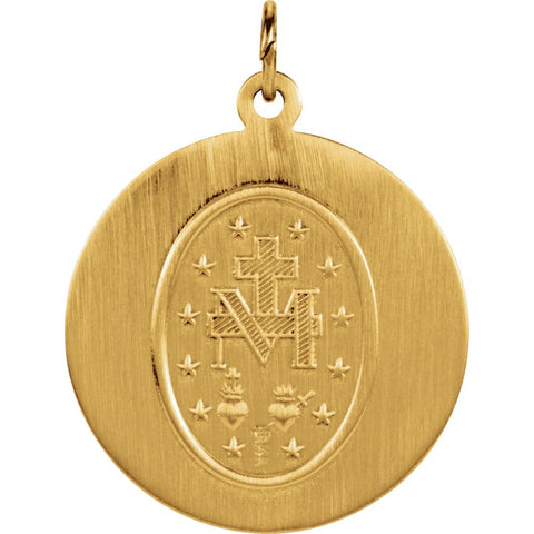 14k Yellow Gold 20.5mm Miraculous Medal