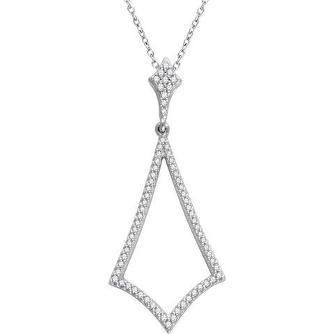 14k White Gold 1/4 CTW Diamond 18" Necklace