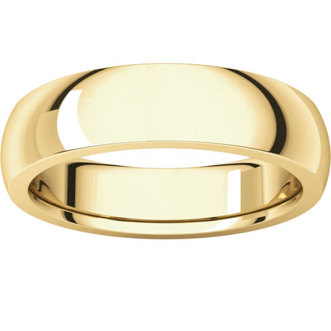 14k Yellow Gold 6mm Heavy Comfort Fit Band, Size 10