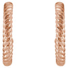 14k Rose Gold 12mm Rope Design Hoop Earrings