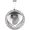 Sterling Silver Heart print Jesus Pendant