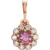 14k Rose Gold Pink Tourmaline & 1/6 ctw. Diamond Pendant