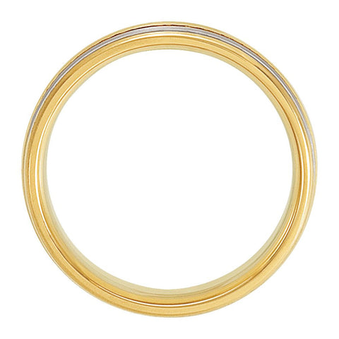 14K Yellow & White 7mm Designer Band Size 10.5